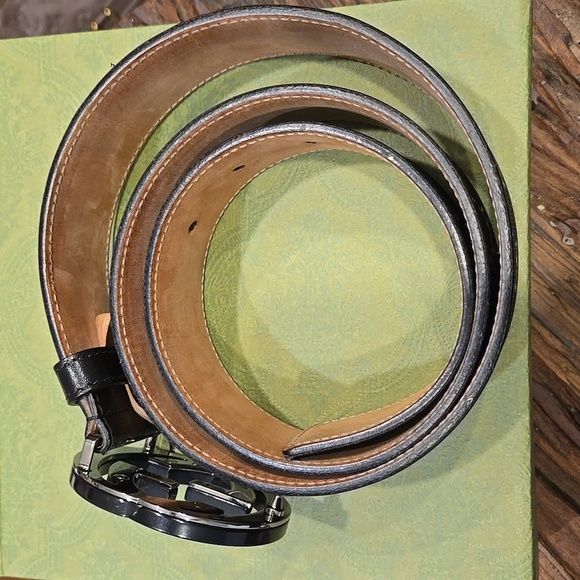 Gucci Interlocking G Belt, Size 90/36, Black Leather, 223891 - Picture 6 of 15